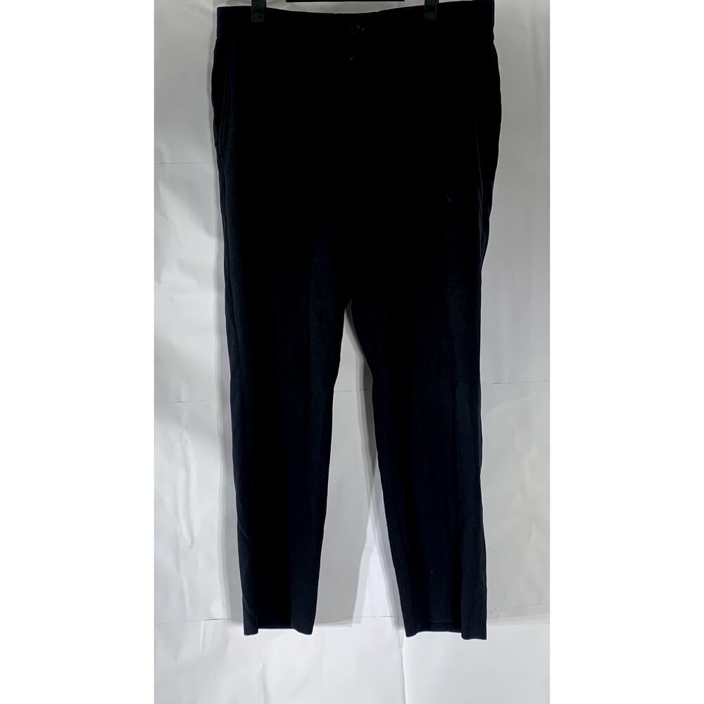 GIORGIO ARMANI Men’s Black Solid Flat Front Straight-Leg Dress Pant SZ 34